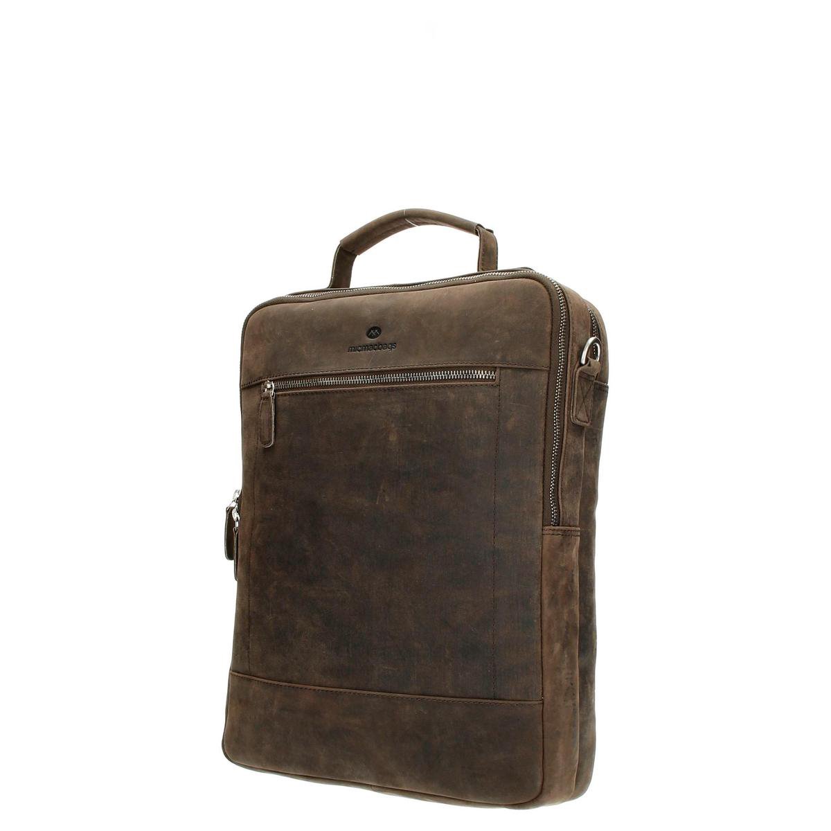 MicMacBags Oklahoma Rugzak 15,6 inch laptoptas Donker Bruin