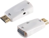HDMI naar VGA + 3,5mm Jack adapter met HDCP - compact / wit
