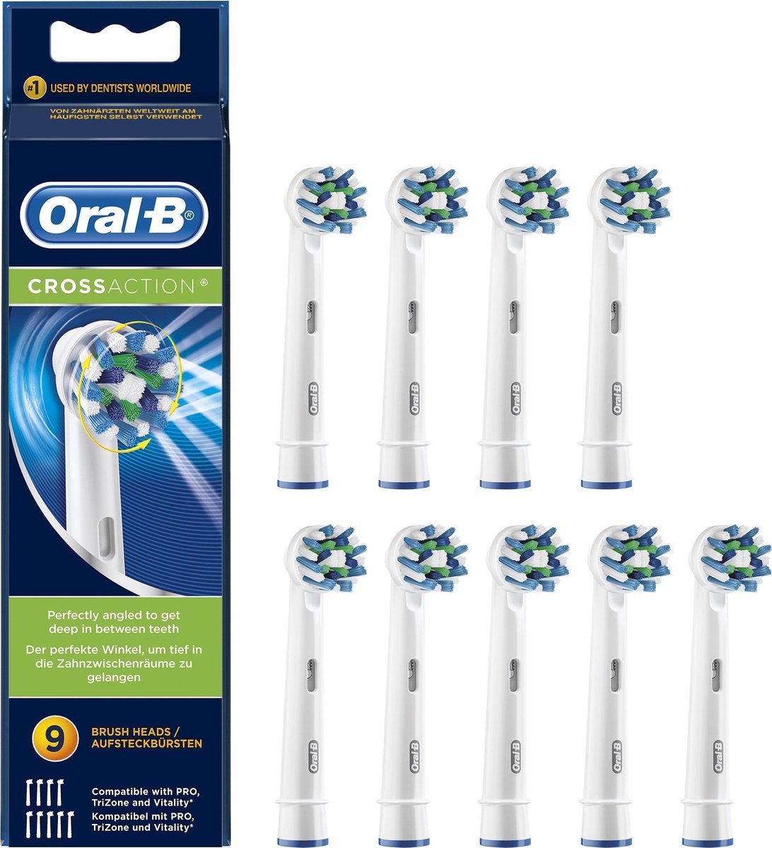 Oral-B CrossAction - Opzetborstels - 9 Stuks - Oral B