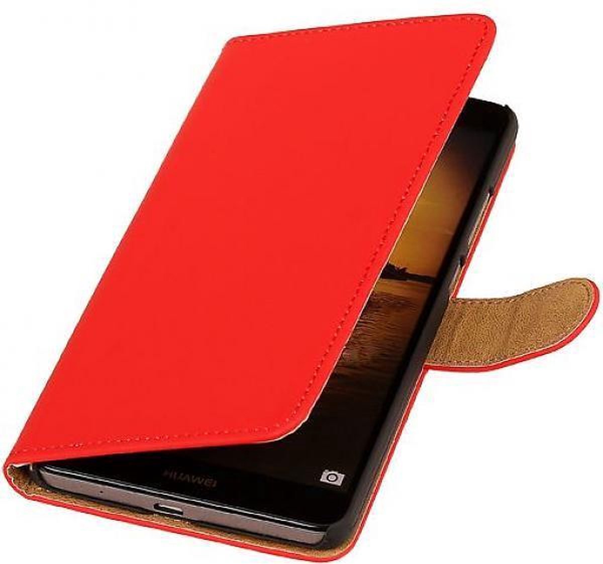 Bookstyle Wallet Case Hoesje Geschikt voor Huawei Ascend G700 Rood