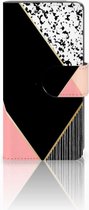 Bookcase Sony Xperia X Compact Black Pink Shapes