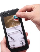 Opplakbare elastische creditkaarthouder voor achterop mobiele telefoons - Sticker case - Wit/zwart
