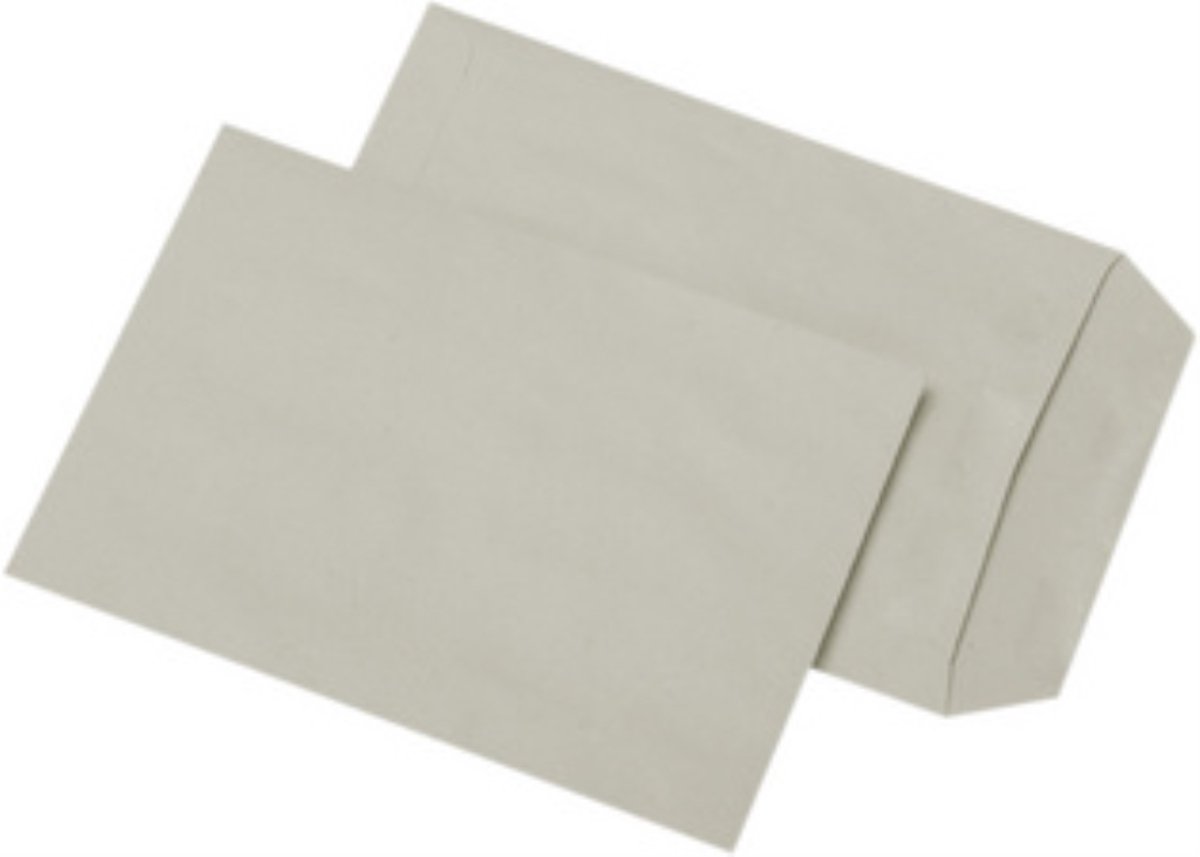 MAILmedia akte-envelop B4, 25 x 35,3 cm, zelfklevend, zonder venster, Recycling grijs, 250 st.