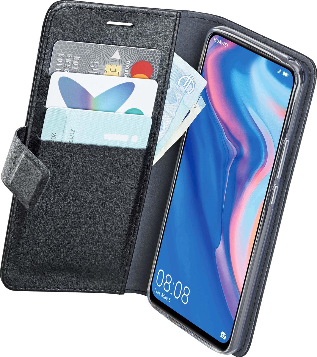 Azuri walletcase - magnetische sluiting & 3 cardslots - zwart - Huawei P Smart Z