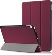 Hoes Geschikt voor iPad Pro 10.5 (2017) Hoes Book Case Hoesje Trifold Cover - Hoesje Geschikt voor iPad Pro 2017 (10,5 inch) Hoesje Bookcase - Donkerrood