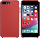 Luxe siliconen hoesje - rood - voor Apple iPhone 7 Plus - iPhone 8 Plus - suède binnenkant