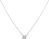 The Jewelry Collection Ketting Zirkonia 41 + 4 cm - Zilver