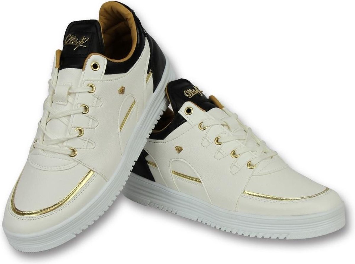 Heren Sneakers Hoog - Mannen Schoenen Luxury White Black - CMS71 - Wit