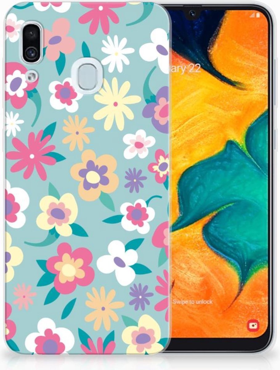 TPU Hoesje voor Samsung Galaxy A30 TPU Case Flower Power