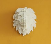 Safari trofee in gerecycleerd papier - Leeuw - wanddecoratie - natural