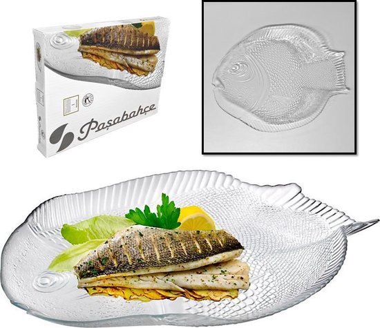 Assiette à poisson en verre Paşabahçe, 36 x 25 cm! | bol.com