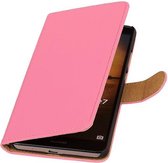 Mobieletelefoonhoesje.nl - Huawei Mate 7 Hoesje Effen Bookstyle Roze