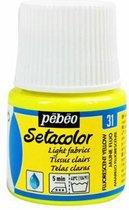 Pébéo Setacolor Fluoriserend Gele Textielverf - 45ml textielverf voor lichte stoffen