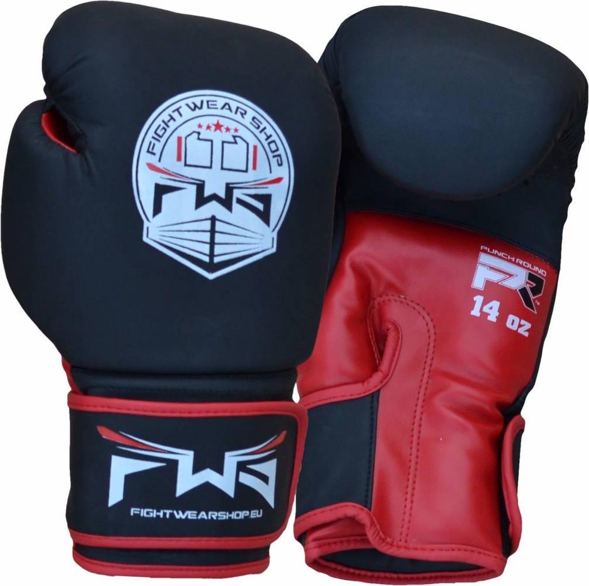 FWS Bokshandschoenen Matt MF Leder Zwart Rood - 12 OZ