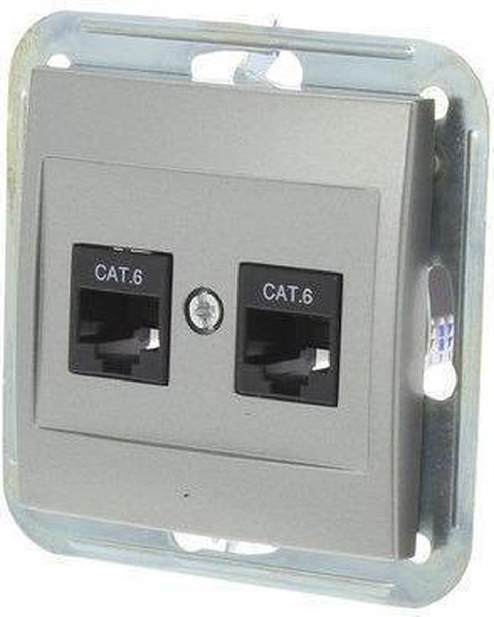 Eco Inbouw Contactdoos Tel Cat6 2x8-Polig RVS