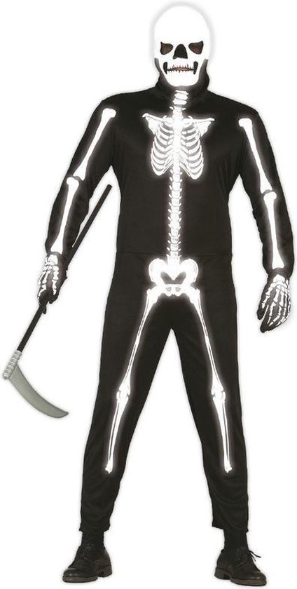 Glow in the dark skelet verkleed kostuum voor heren - Halloween skelet/geraamte...  | bol