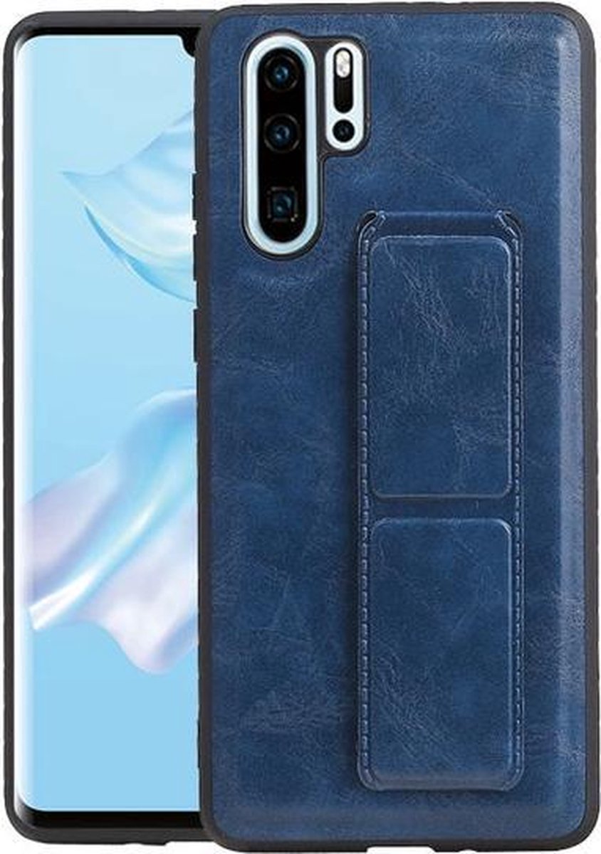 Grip Stand Hardcase Backcover voor Huawei P30 Pro Blauw