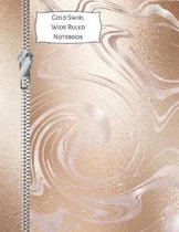 Gold Swirl Wide Ruled Notebook