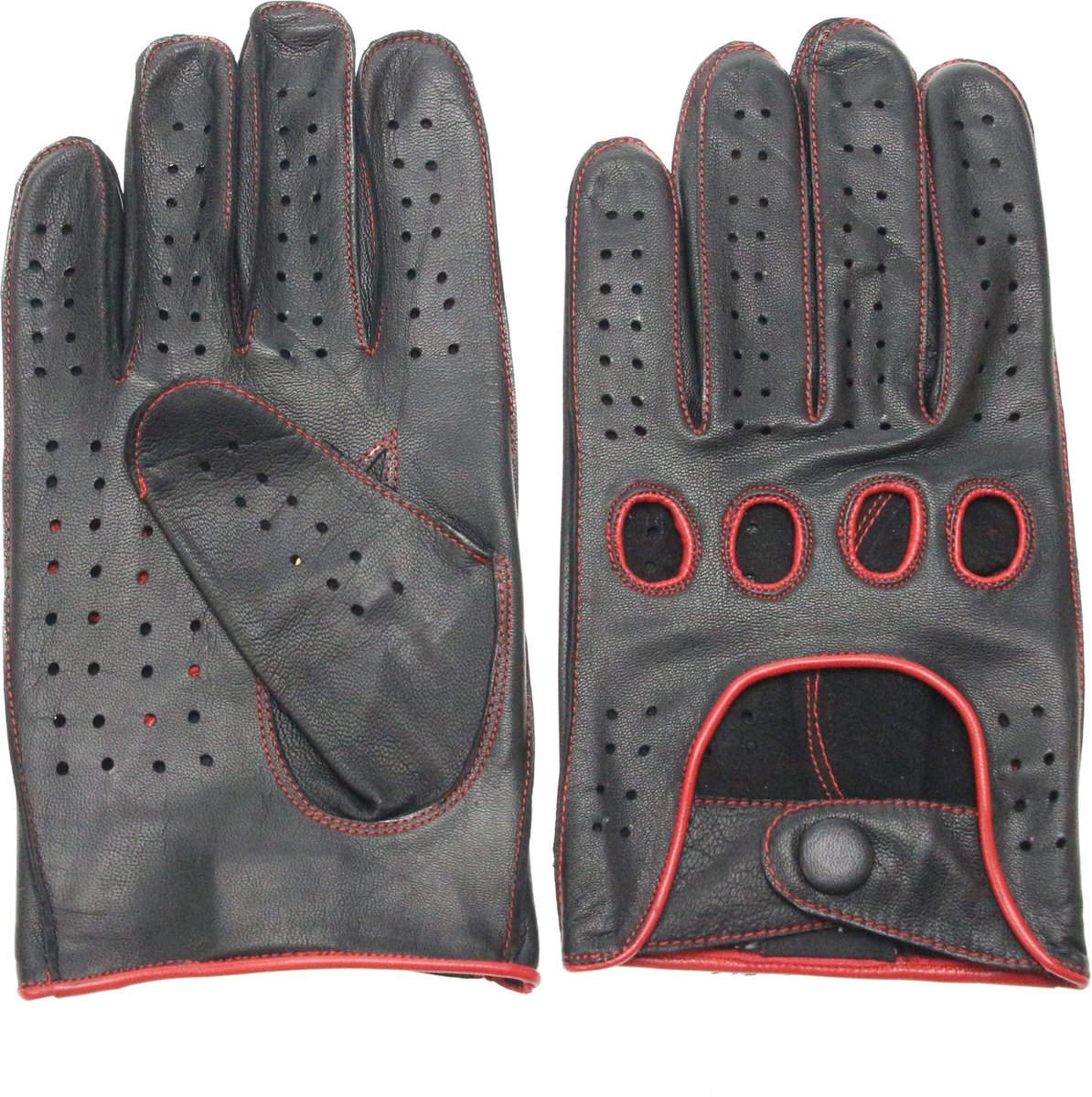 Swift Racing Leren Motorhandschoenen - Handschoenen voor Dames & Heren - Zwart Rood - Maat S