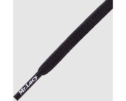 Mr. Lacy - Schoenveter - Flexies - Plat - Zwart  - Elastische veters - Lengte70 cm