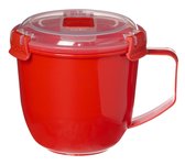 Tasse à soupe pour micro-ondes Sistema - Grand - 900 ml - Rouge