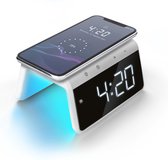 Caliber HCG019QI-W Digitale Wekker Met Draadloze Oplader - Dual Alarmklok - Met Wake-Up Light - Wit