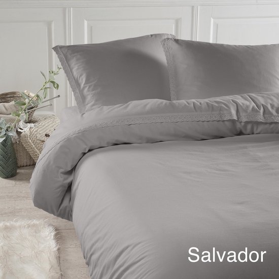 Papillon Salvador - Dekbedovertrek - Eenpersoons - 140x200/220 cm + 1 kussensloop 60x70 cm - Taupe