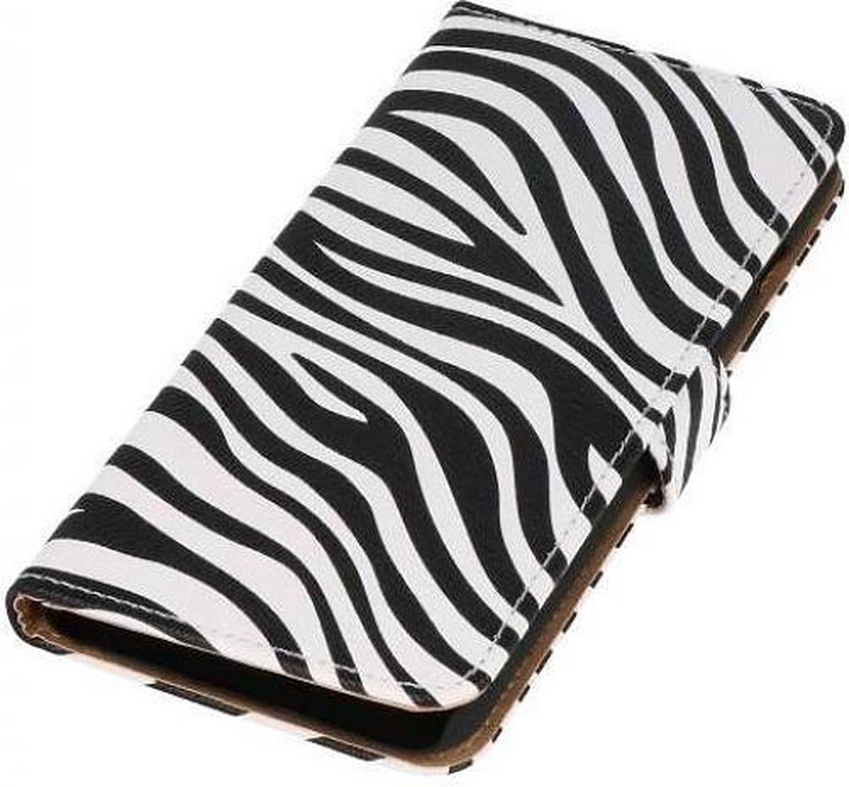 Zebra Bookstyle Wallet Case Hoesjes Geschikt voor Huawei Ascend G7 Wit