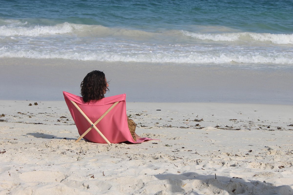 Strandstoel - Opvouwbaar - Canvas & Grenen - Roze - Pink - Beach Chair - Beach-Lounger - Simone & George