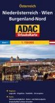 ADAC UrlaubsKarte Österreich 01: Niederösterreich, Wien, Burgenland-Nord 1 : 150 000