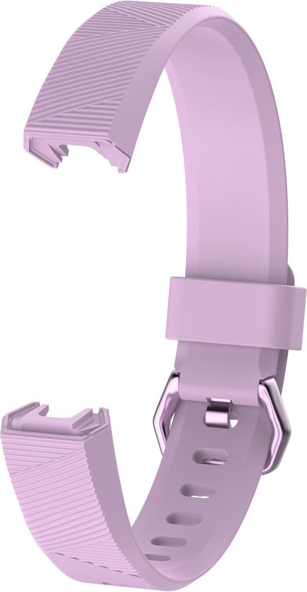 KELERINO. Siliconen bandje geschikt voor Fitbit Alta (HR) - Gespsluiting - Licht Paars - Small