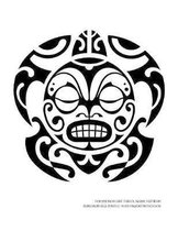 Polynesian Art Tribal Mask Pattern Hawaiian Sea Turtle Honu Maori Notebook
