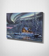 House In The North - Painting Canvas - 100 x 70 cm - Schilderij - Canvas - Slaapkamer - Wanddecoratie  - Slaapkamer - Foto op canvas