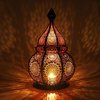 foto van Gadgy Oosterse Lantaarn - Sfeerlicht geschikt voor Kaarsen en Electrische verlichting - 36cm - Zwart Metaal