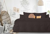 Elegance Dekbedovertrek - 140x200/220 - Uni Percal katoen - Met Bies - brown