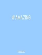Notebook for Cornell Notes, 120 Numbered Pages, #AMAZING, Blue Cover