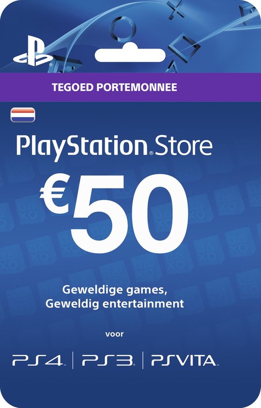 Flikkeren Onderbreking Asser Nederlands Sony PlayStation Network PSN Giftcard Kaart 50 Euro Nederland -  PS4 + PS3 +... | bol.com