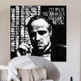 Schilderij Don Corleone print op metaal | 70 x 70 cm |  PosterGuru.nl