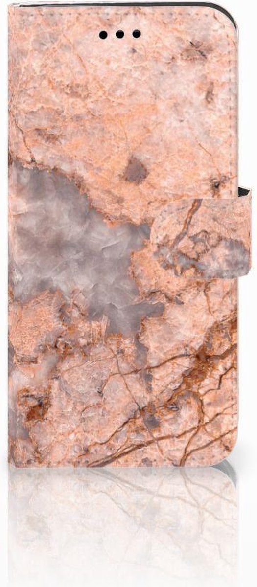 Boekhoesje voor Huawei P10 Lite Bookcase Marmer Oranje