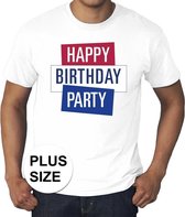 Grote maten wit Toppers Happy Birthday party t-shirt officieel 4XL