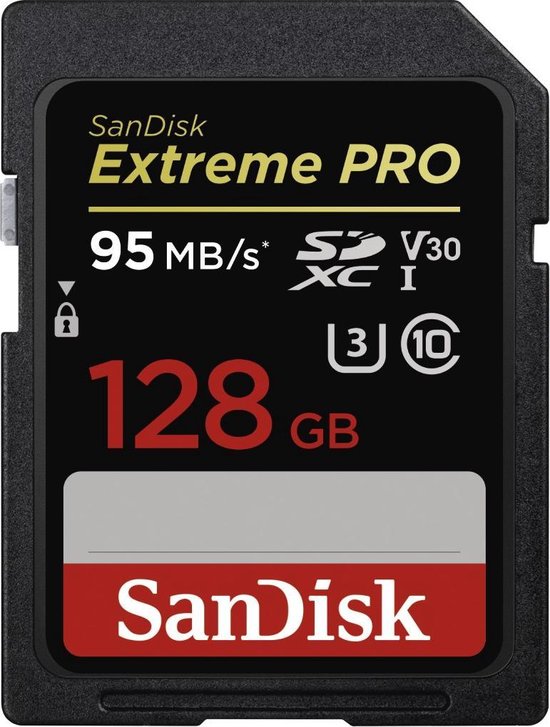 SanDisk Extreme Pro SDXC 128GB - 95MB/s - V30 | bol