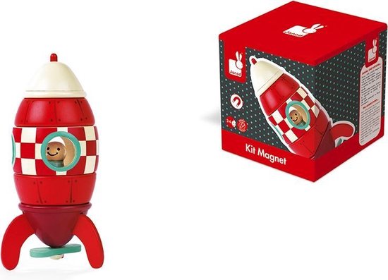 | Janod Magneet Set Raket Magneetset helicopter vanaf 2 jaar van Janod Klein en Stoer