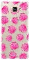 Samsung Galaxy A3 2016 hoesje TPU Soft Case - Back Cover - Pink leaves / Roze bladeren