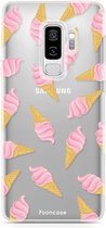 FOONCASE Coque souple en TPU Samsung Galaxy S9 Plus - Coque arrière - Ice Ice Bébé / Ice Creams / Pink Ice Creams