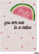 Kaartje voor Sieraden - Giftcard - Set van 12 Stuks - Formaat A6 - You are one in a melon