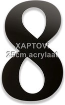 Xaptovi Huisnummer 8 Materiaal: Acrylaat - Hoogte: 25cm - Kleur: Zwart
