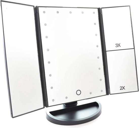 Spiegel met LED verlichting - Make-upspiegel - Zwart - Gerard Brinard