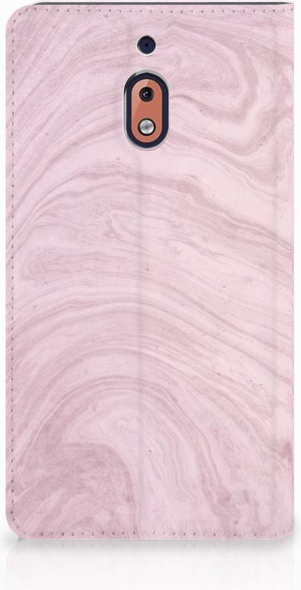 Nokia 2.1 2018 Standcase Marble Pink - Origineel Cadeau Vriendin