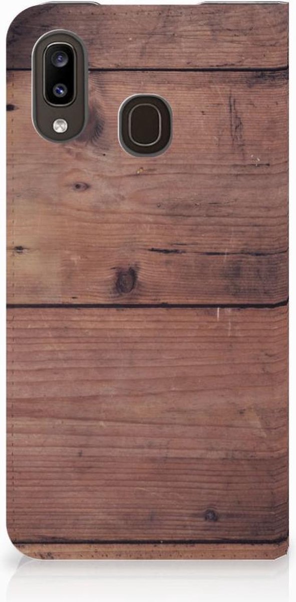 Book Case voor Samsung Galaxy A30 Book Wallet Case Old Wood