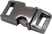 3x Paracord  metalen buckle / sluiting - Gun metal